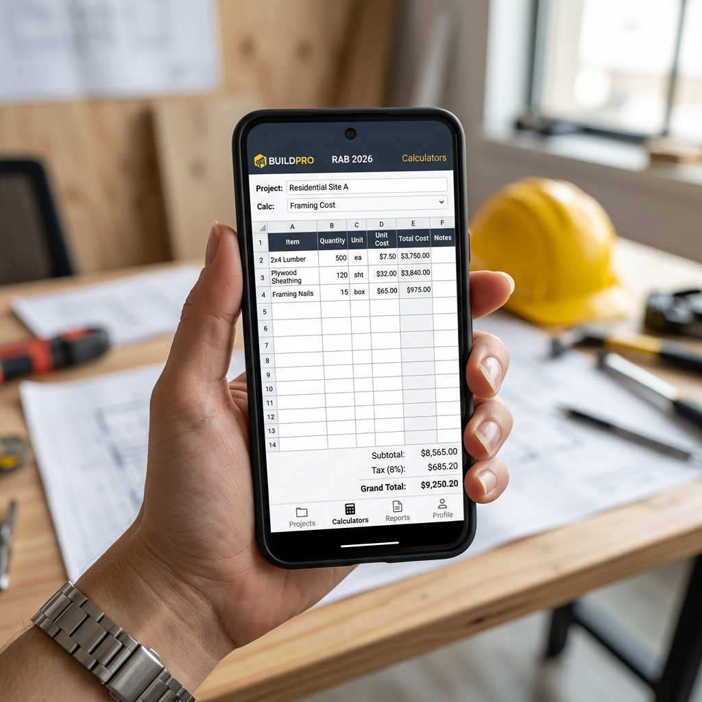 BuildPro Mobile Smartphone Spreadsheet App