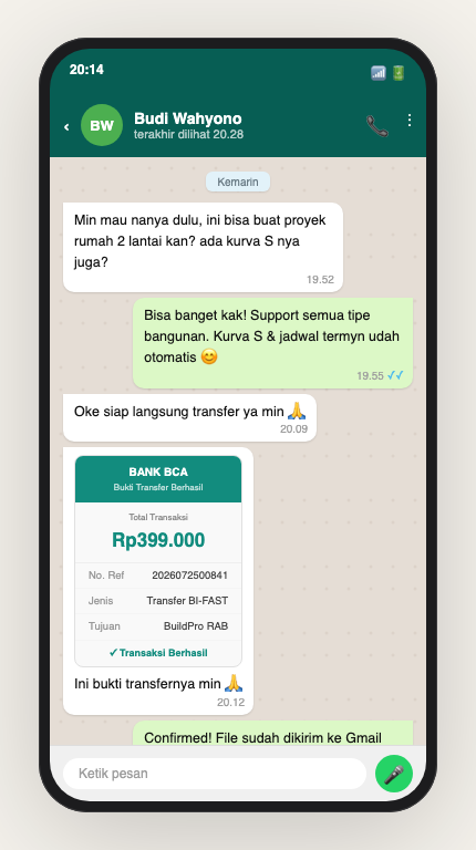 Testimoni WA Budi Wahyono