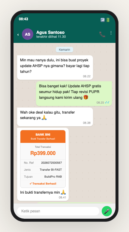 Testimoni WA Agus Santoso